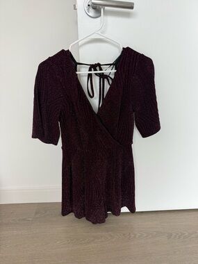Women's Deep Burgundy Sparkle romper